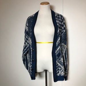 DONATED Vintage navy and white cardigan grandpa sweater